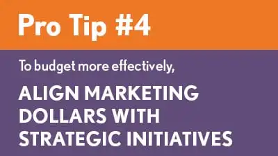 Pro Tip 4: Align Marketing Dollars with Strategic Initiatives