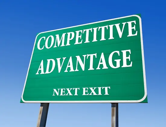 Road sign that reads "Competitive Advantage Next Exit"