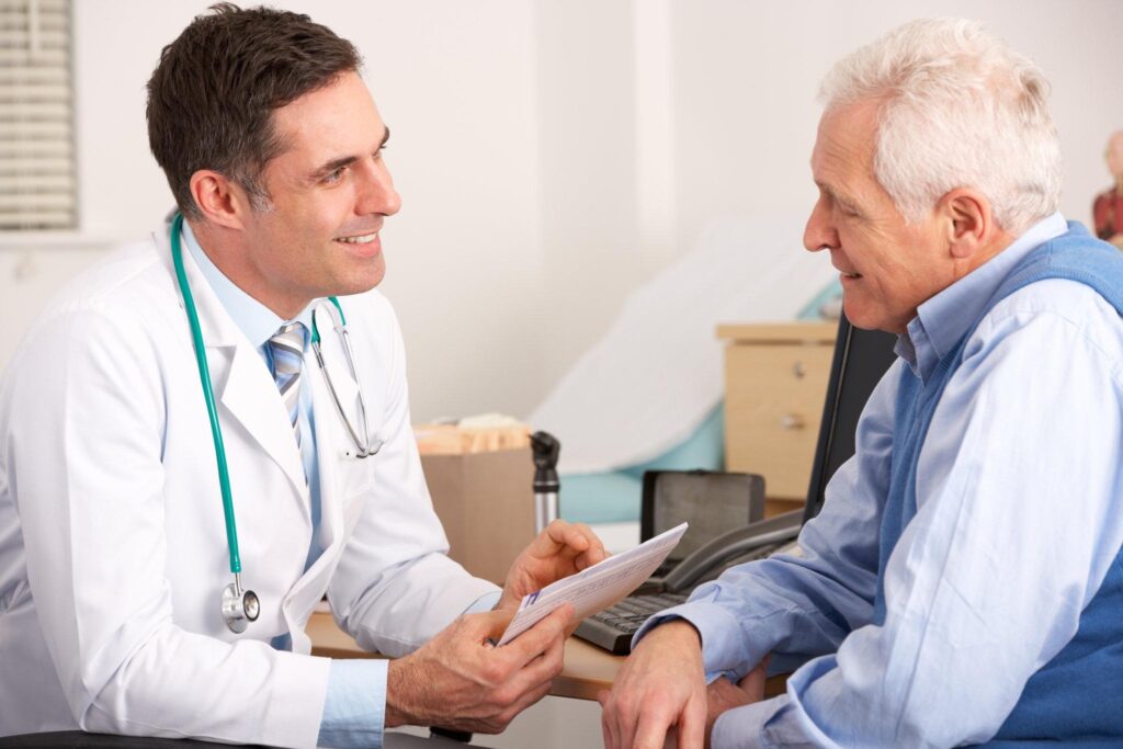 Doctor talking with patient