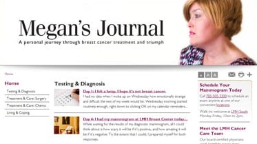 Megan's Journal: A Breast Cancer Patient Story (web-blog thumbnail)