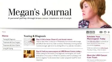 Megan's Journal: A Breast Cancer Patient Story (web-blog thumbnail)