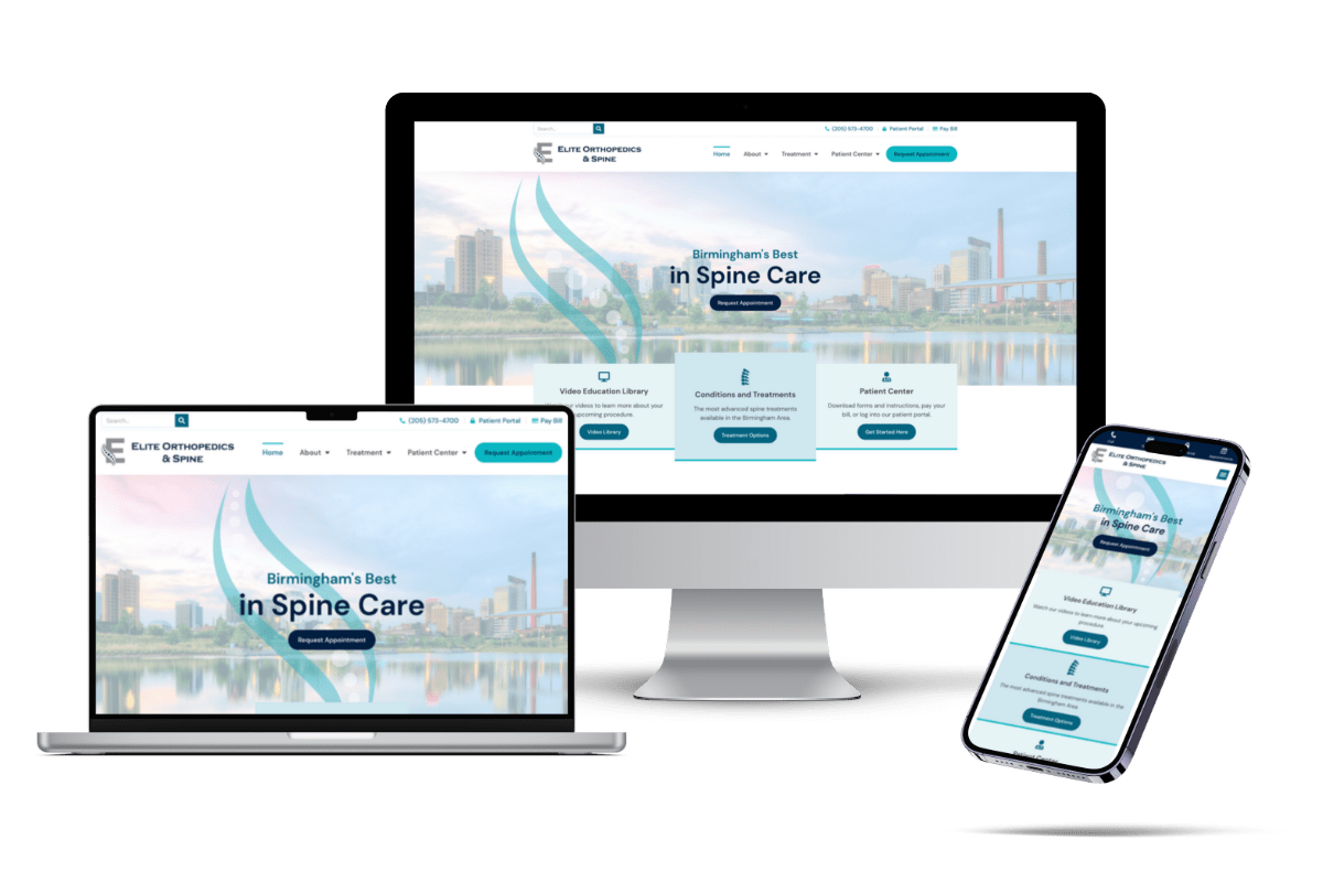 Birmingham Ortho and Spine Website made by Practis