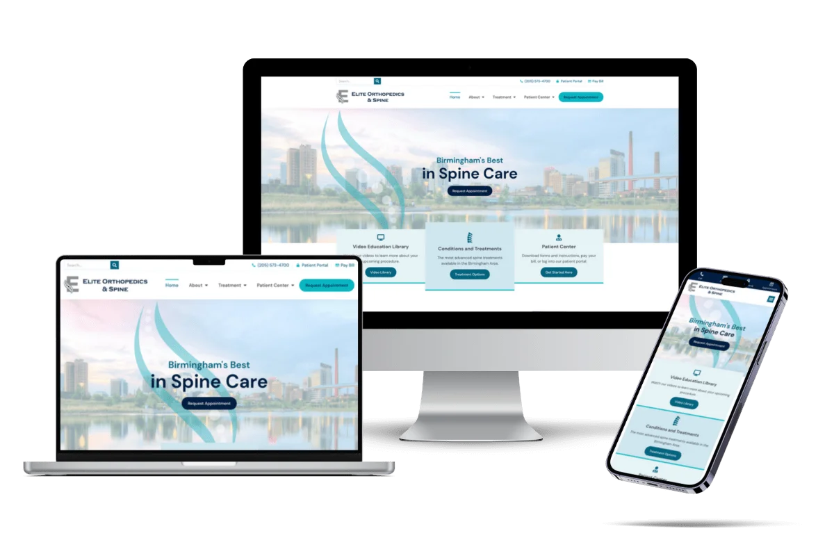 Birmingham Ortho and Spine Website made by Practis