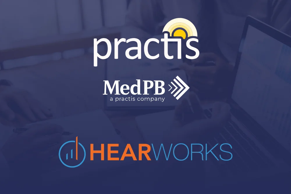 practis, medpb, and hearworks logos