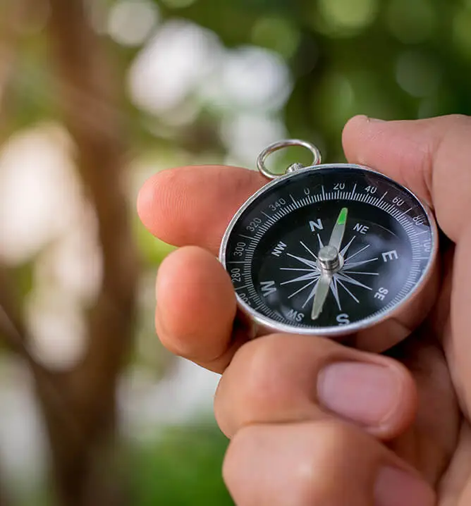 Compass in a hand