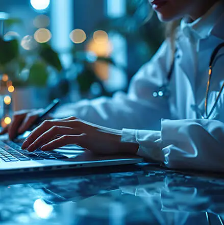 person working on a laptop