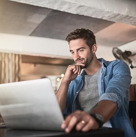 man using a laptop