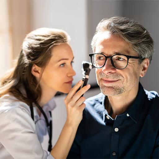 Otolaryngology Ear Check Using Otoscope.