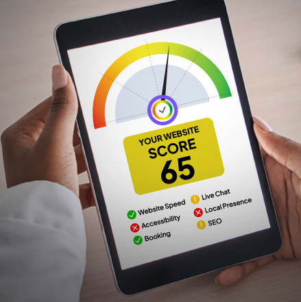 mobile device showing website score