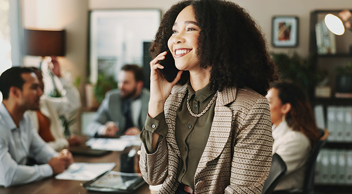 business woman talking on the phone